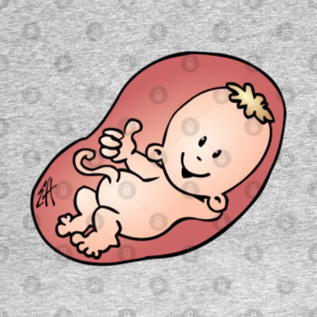 Baby in its mothers pregnant belly by Cardvibes